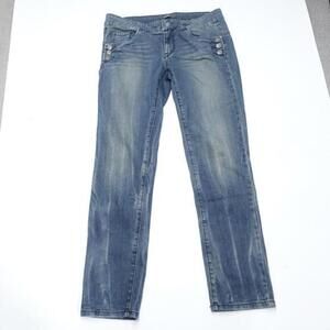 Esprit Jeans Women's 28 X 32 Blue‎ Denim Tube Slim Fit Medium Wash Straight Leg